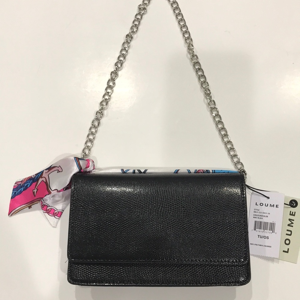 LOUME Black lizardprint bag.